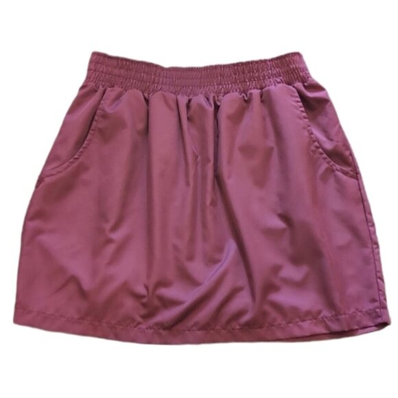 3/$20 AMERICAN APPAREL Sporty Skirt Burgundy Mini A-Line Active Pull On - Picture 1 of 8